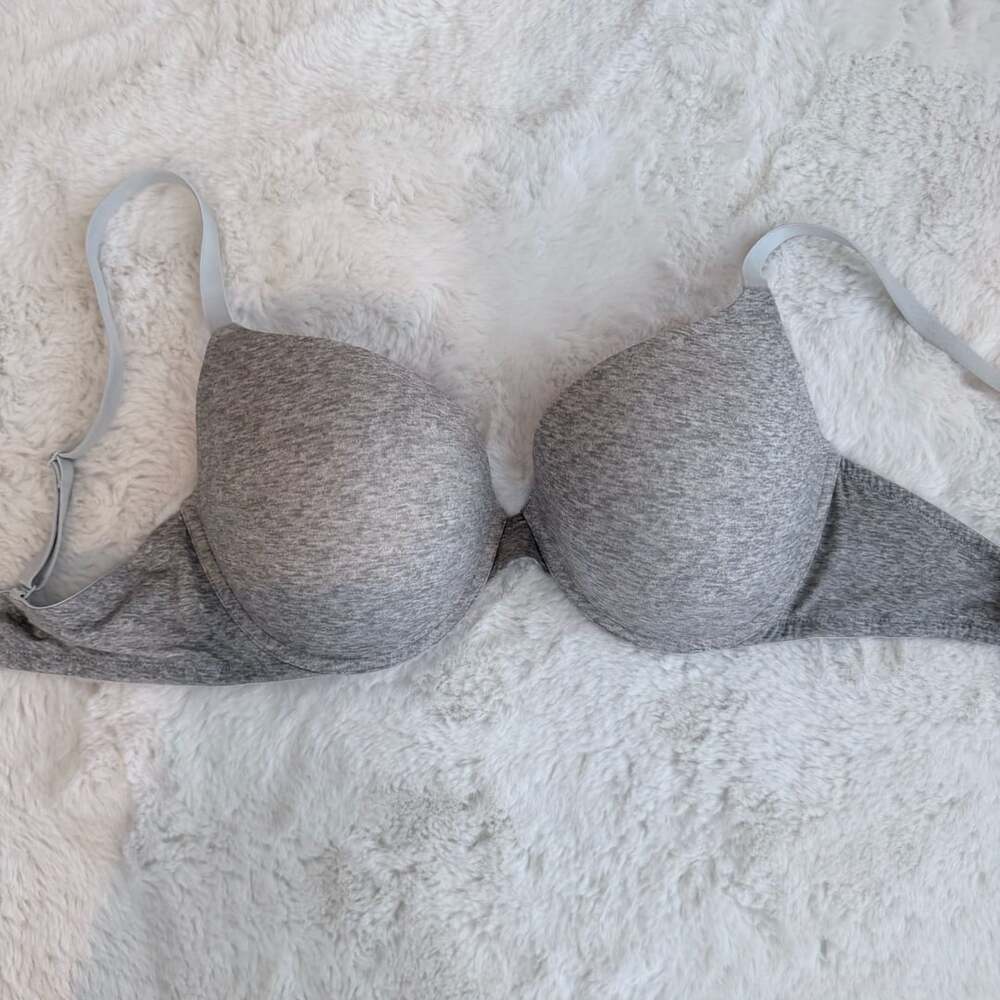 PINK Victoria's Secret Grey Heather Push-Up Wear Everywhere Bra 36DD